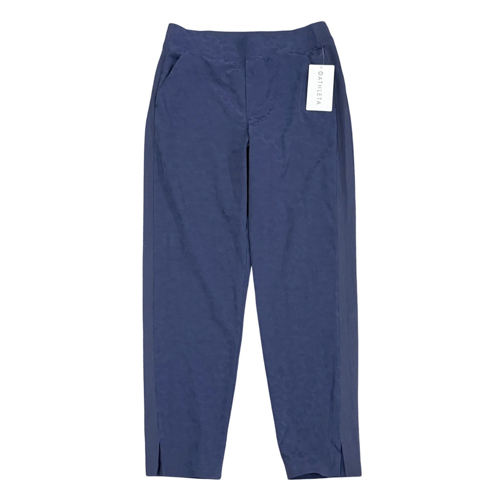 Athleta Brooklyn Textured Ankle Pants Navy Blue Camo Size 8 NWT